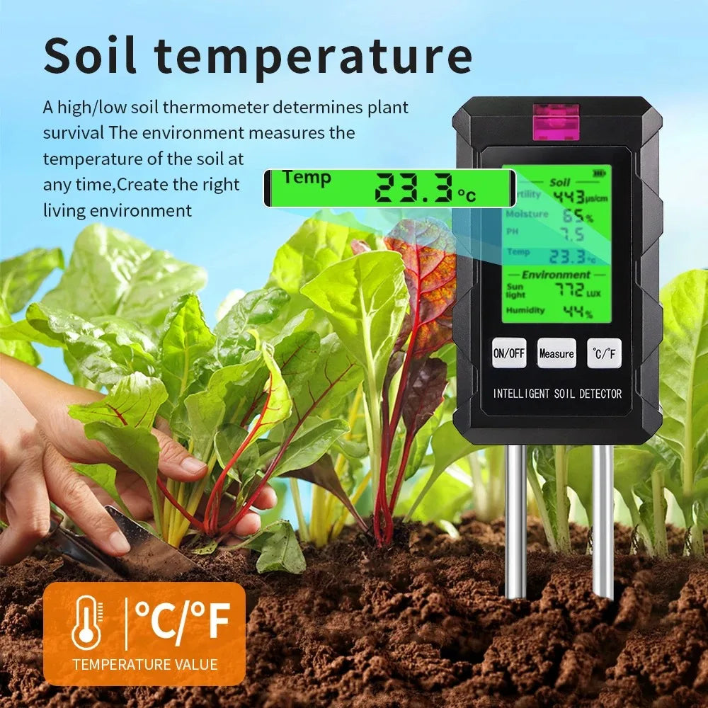 Six-in-One Digital Soil and Environment Meter