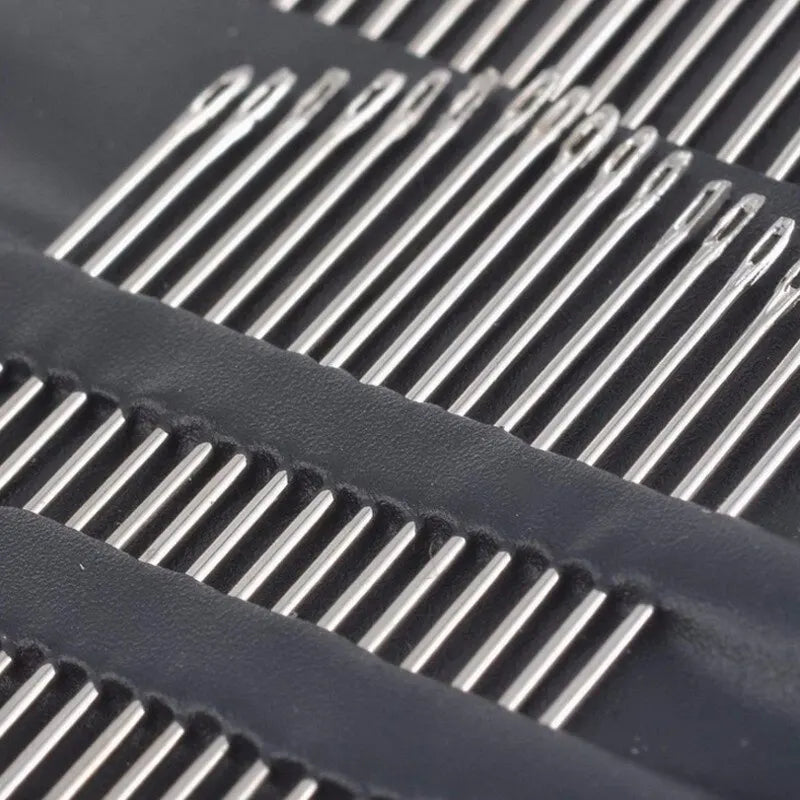 55 Pieces Stainless Steel Big Eye Hand Sewing Needles Set with Different Sizes for Sewing Needlework Embroidery Needles 