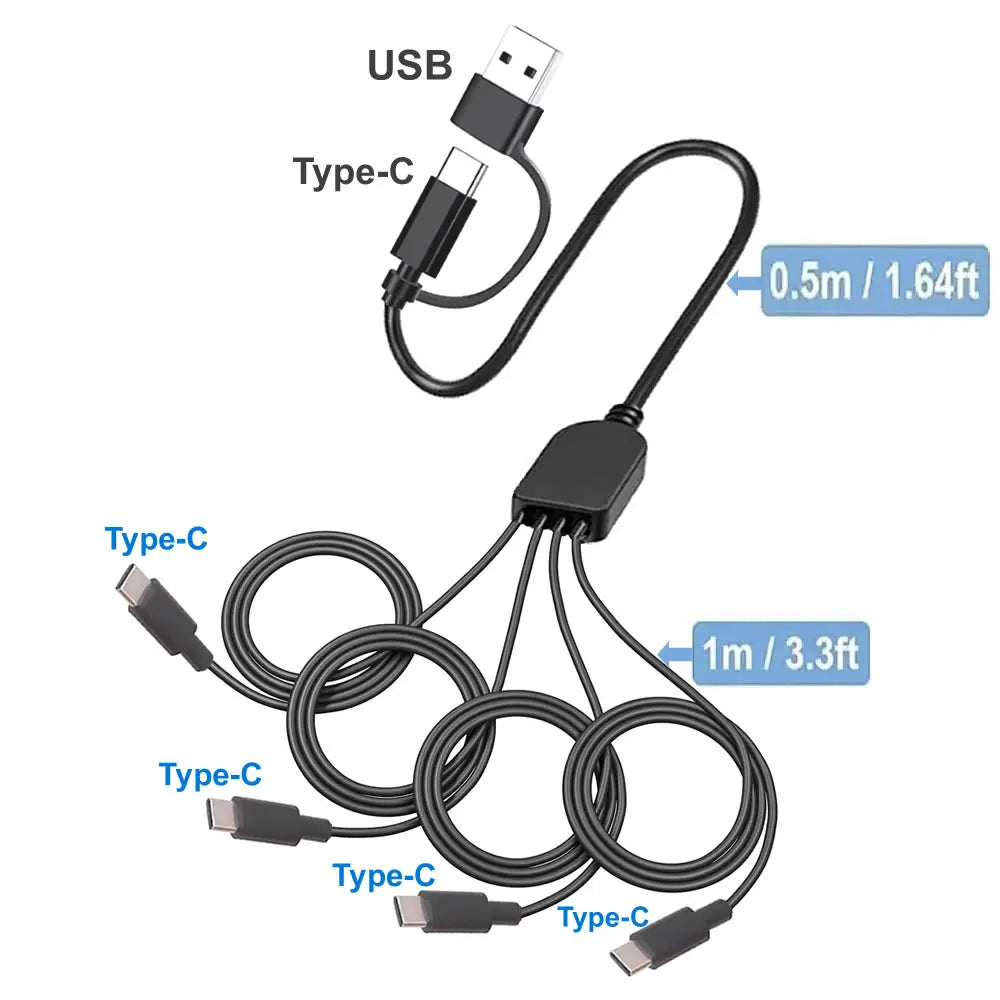 Vierfach-USB-C-Ladeverteilerkabel
