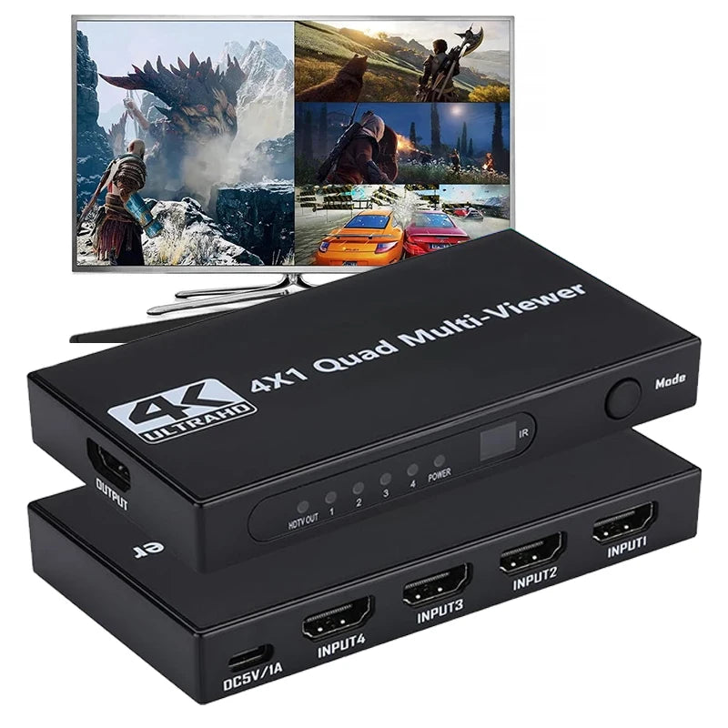 Vier-Ingangen HDMI Quad Multiviewer