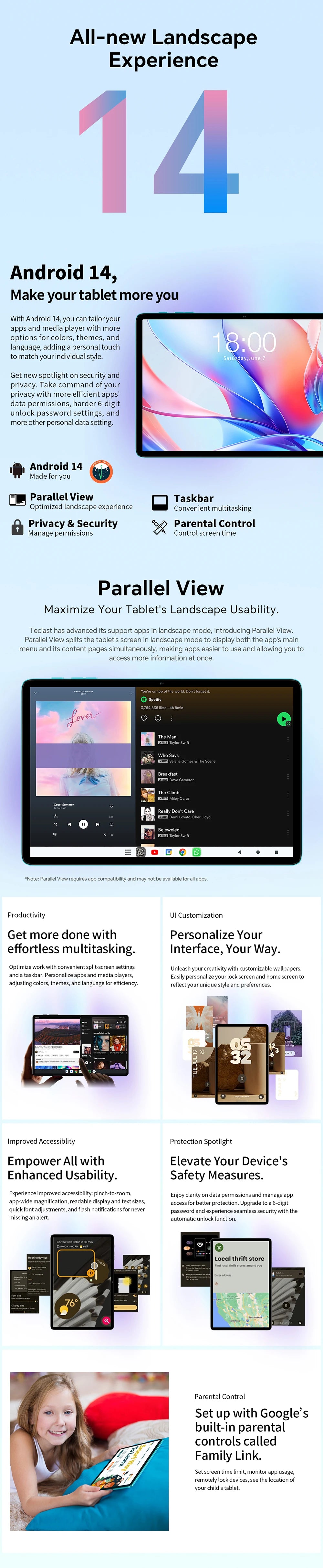 Teclast P30 Tablet Android 14 con Display IPS da 10,1"