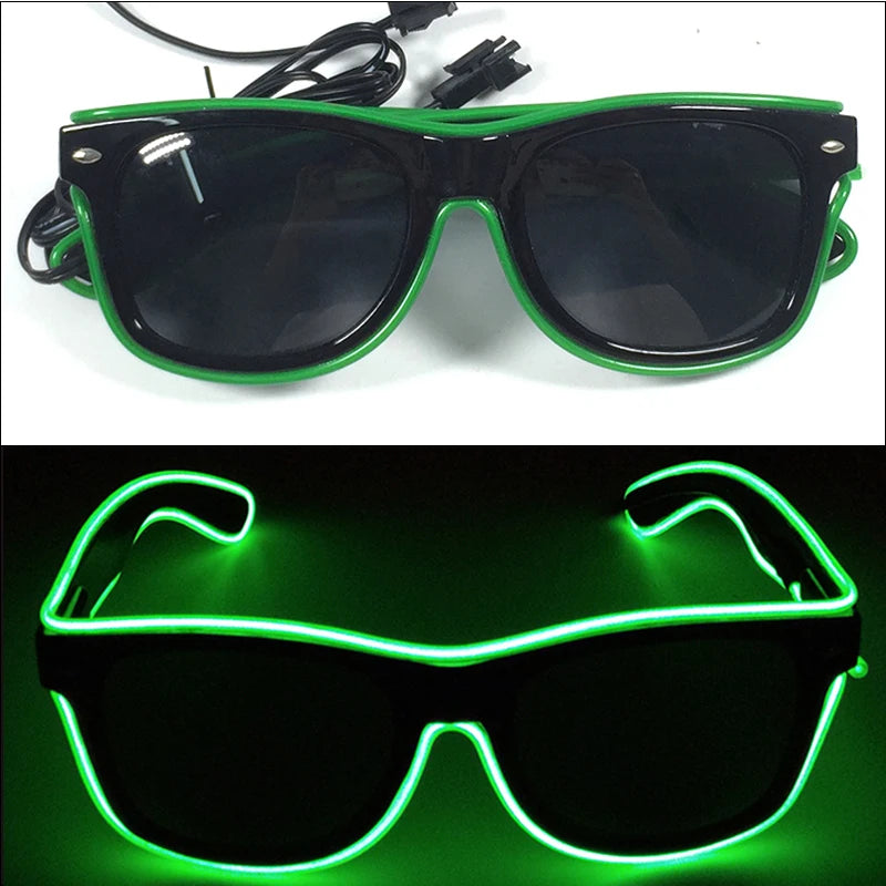 1PC Light Up LED Glasses Glow Sunglasses EL Wire Neon Glasses Glow in The Dark Party Supplies Neon Party Favors for Kids Adults 