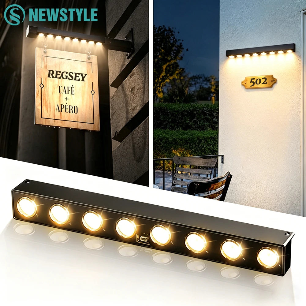 Luces solares para cerca con 4/8 LED, impermeables IP65 para exteriores, lámpara de pared y luces para letreros de dirección, para jardín, camino, terraza, porche, patio y entrada vehicular