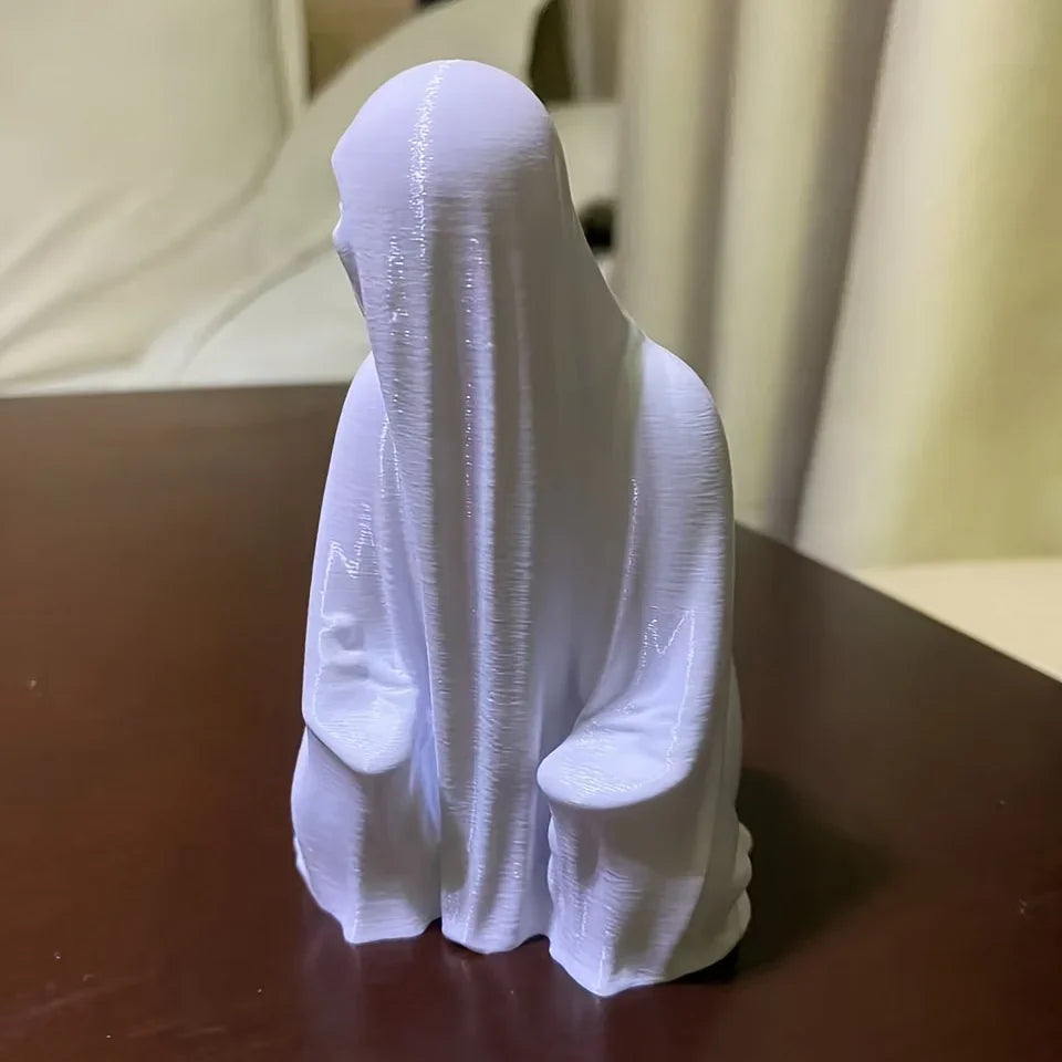 Halloween-i Ghostface tolltartó, vicces guggoló szellemfigura, ceruzatartó, asztali rendszerező, ajándék a horror és a Sikoly rajongóinak, otthoni asztaldísz