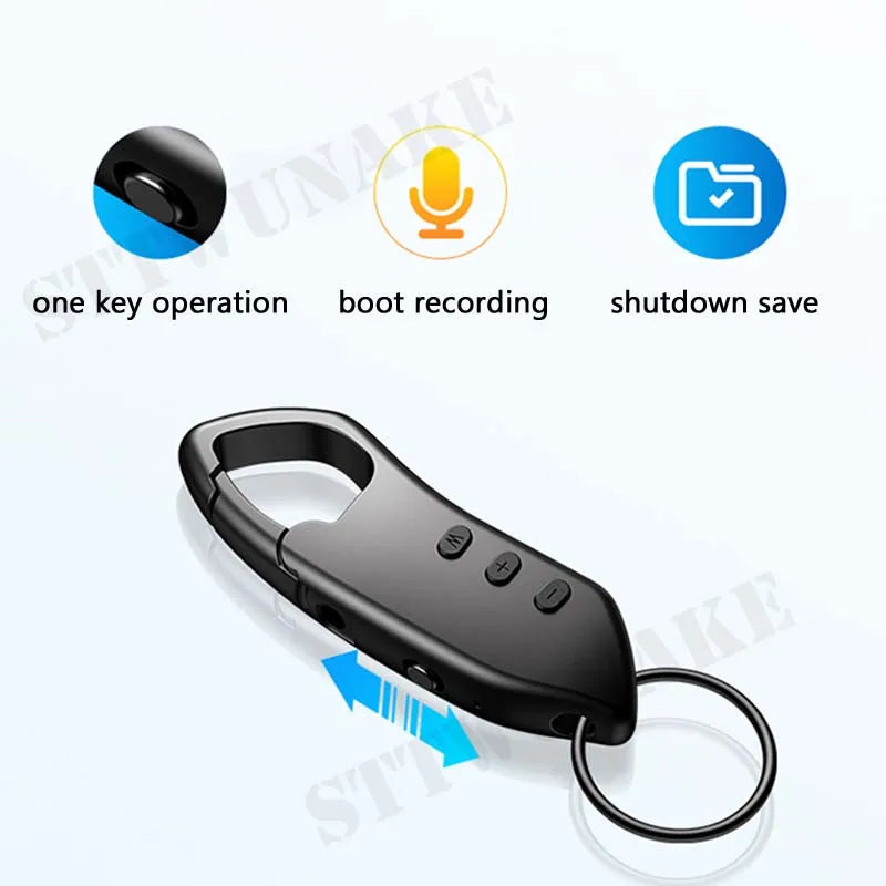 Mini Voice Activated Recorder Digital Audio Recording Keychain Device Wearable Sound Professional Micro Dictaphone STTWUNAKE 