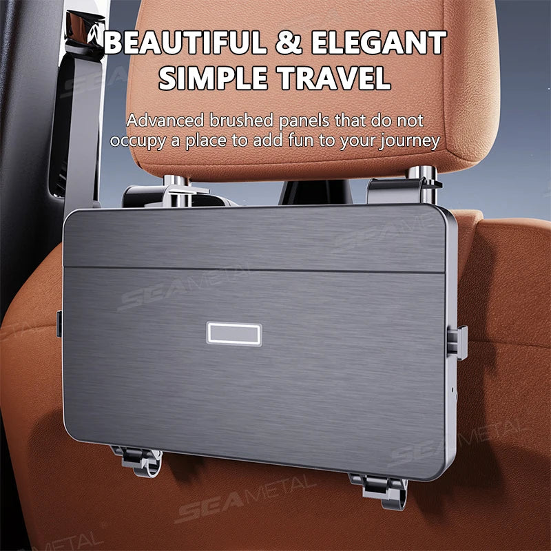 SEAMETAL Foldable Car Seat Tray Table Portable Compact Vehicle Back Seat Table for Kids Stable Backseat Snacks Tray/Drink Holder