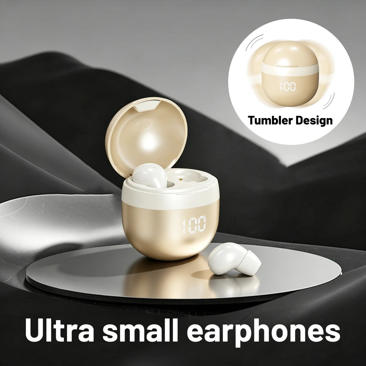 Small Wireless Bluetooth In-Ear Headphones for Sleep and Sports