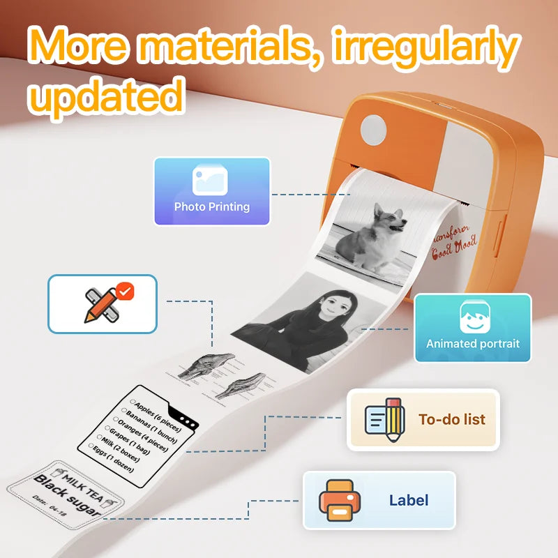 D2-O1 Bluetooth Mini Thermal Printer with Paper Bundles