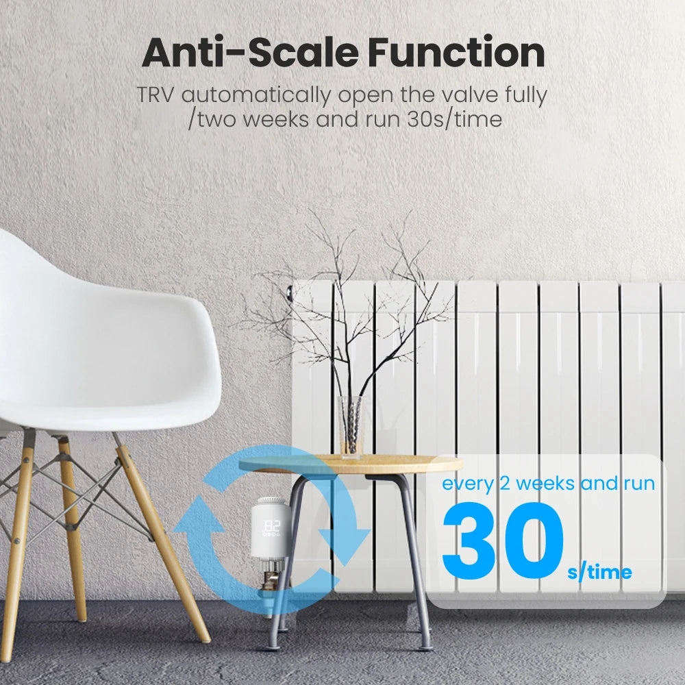 AVATTO Tuya ZigBee3.0 Thermostat Radiator Actuator Smart TRV Thermostatic Valve Controller Works With Alexa Google Home Alice 