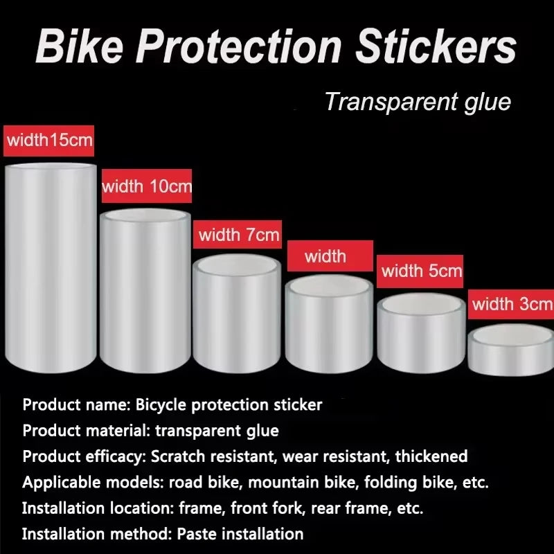 Transparent Bicycle Stickers Tape 3M 5M 10M Bike Frame Protector Cycling Tape Film Invisible Scratch Resistant Riding Decoration 
