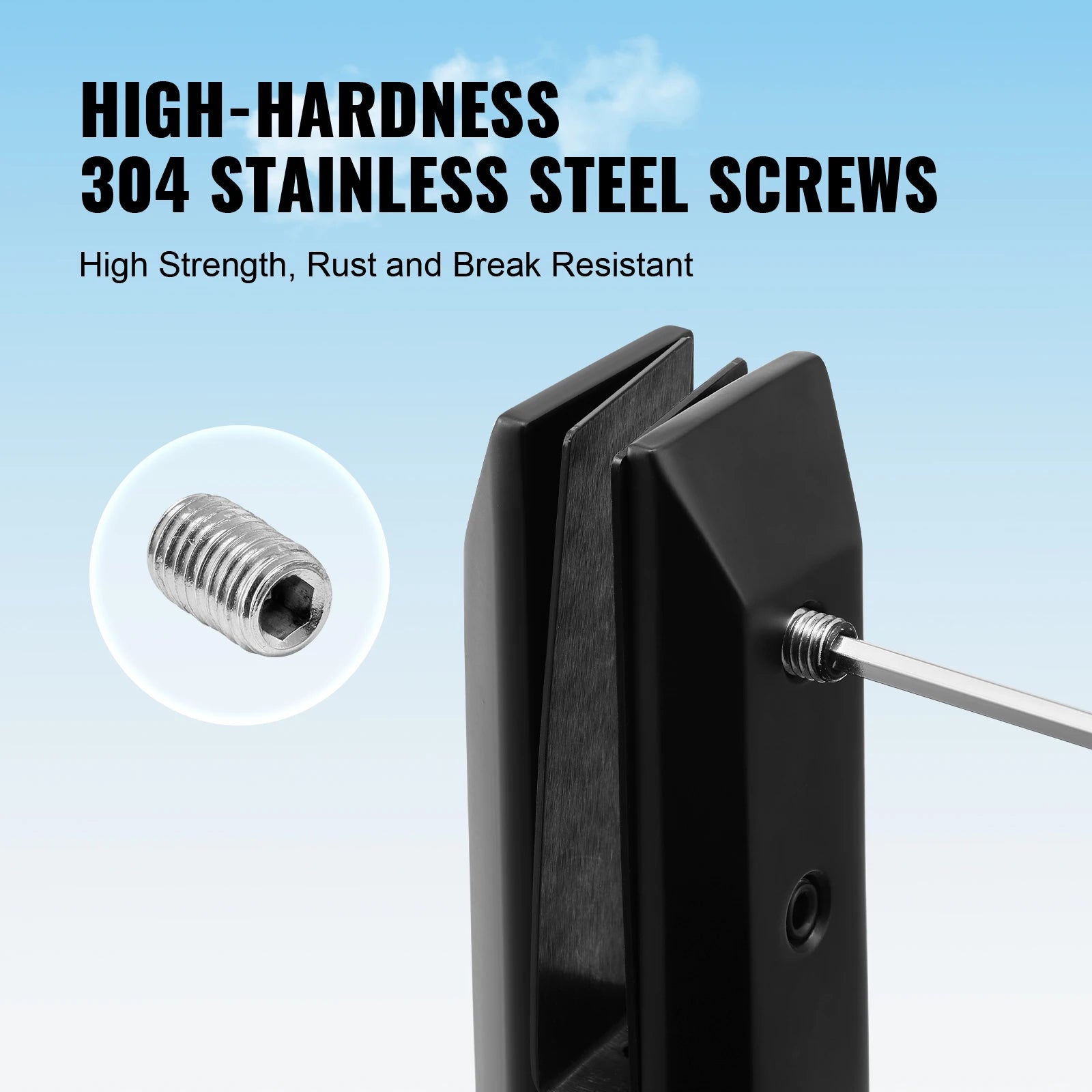 4-Piece Square Glass Clamp for 8-12mm Tempered Glass