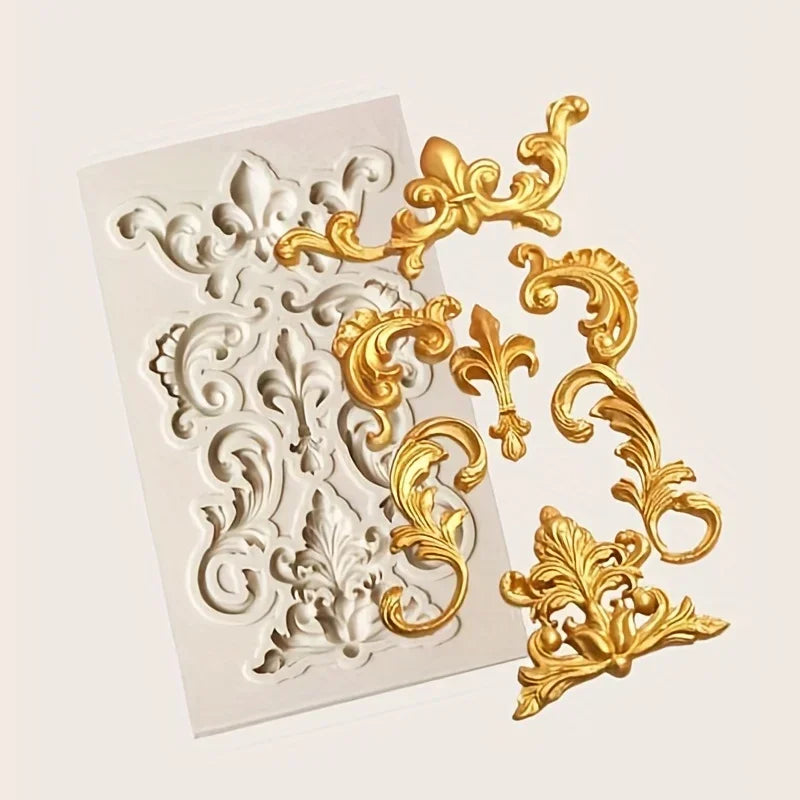 Vintage Çiçek Tasarımlı Silikon Kalıp DIY El Sanatları İçin