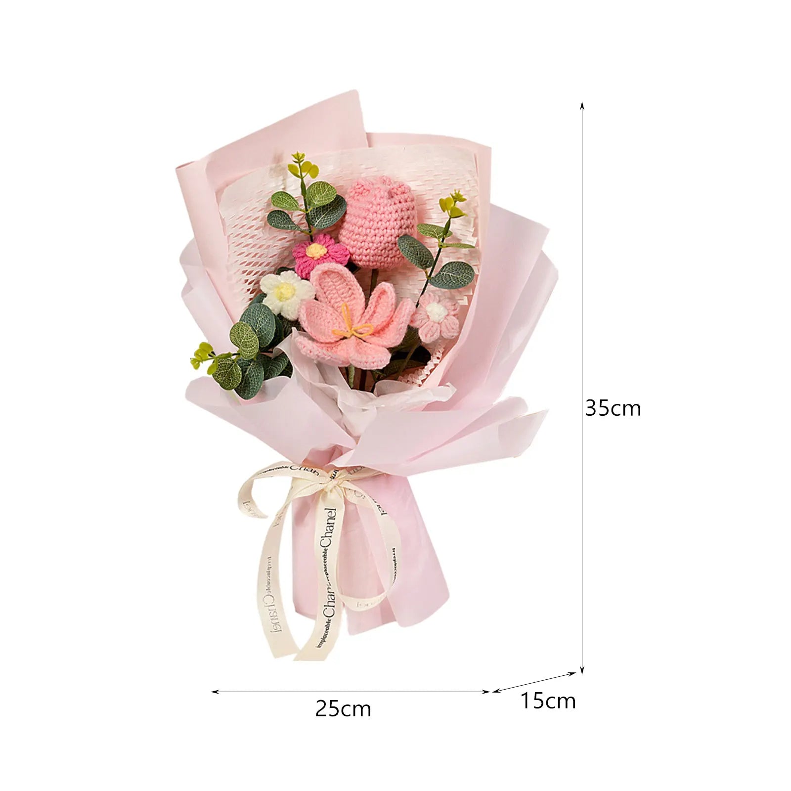 Handmade Crochet Flower Bouquet Knitted Floral Decoration