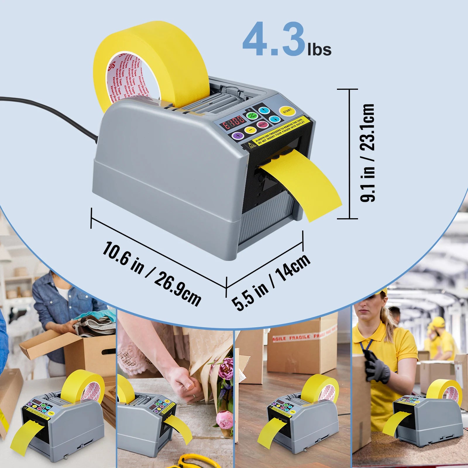 Αυτόματη Μηχανή Διανομής Ταινίας 6–60mm με Διπλό Λειτουργικό Κόφτη