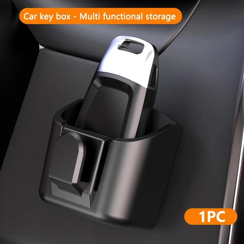 SEAMETAL Dashboard Car Key Storage Box Compact Key Storage Organizer Self-Adhesive Universal Auto Key Holder with Hanging Hook