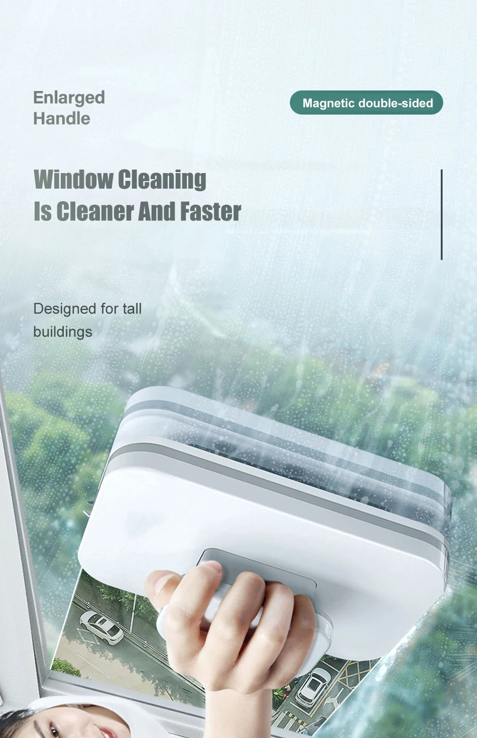 Magnetic Double-Sided Window Cleaner for Glass