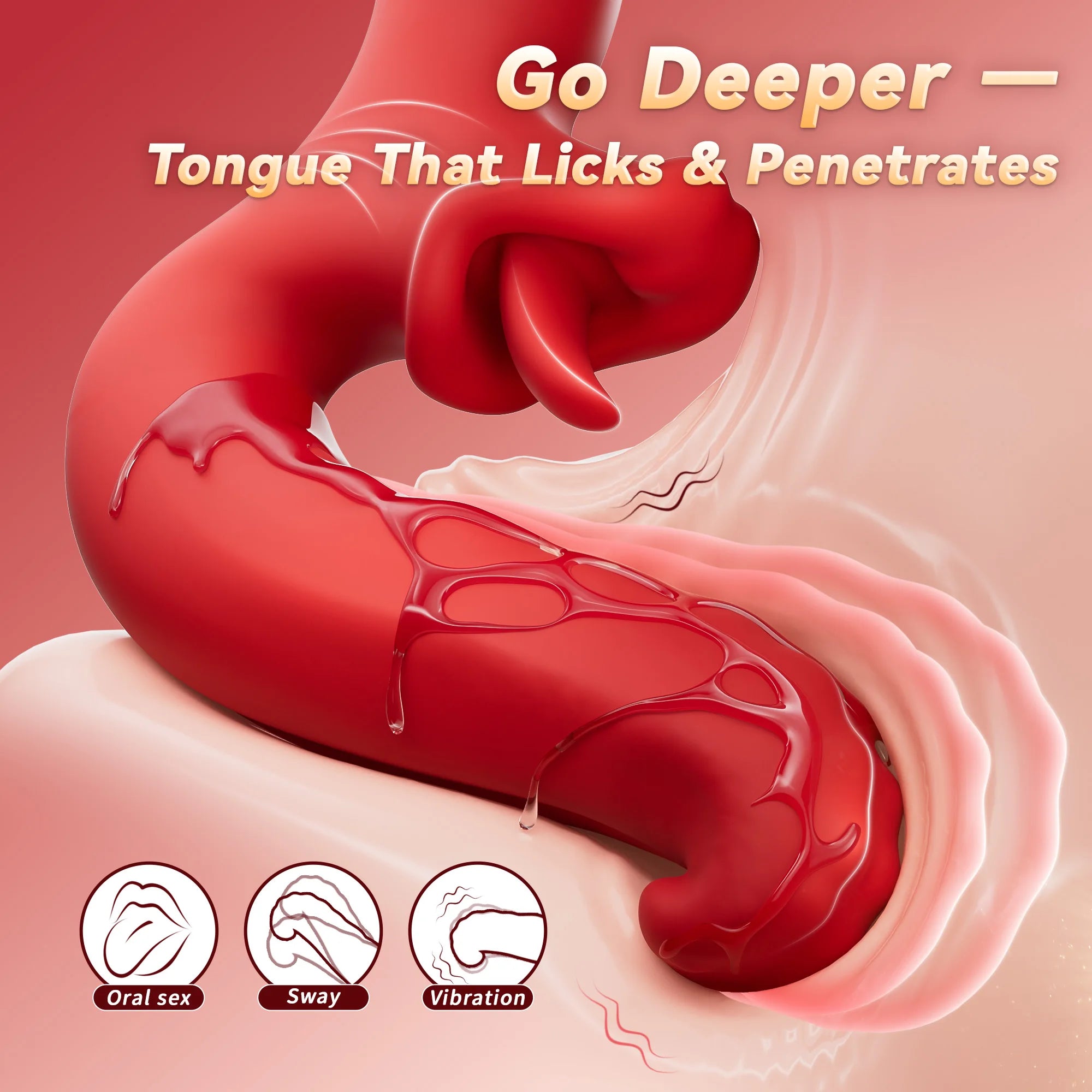 Kadınlar için Sallanan ve Yalayan Modlara Sahip Dil Vibratörü