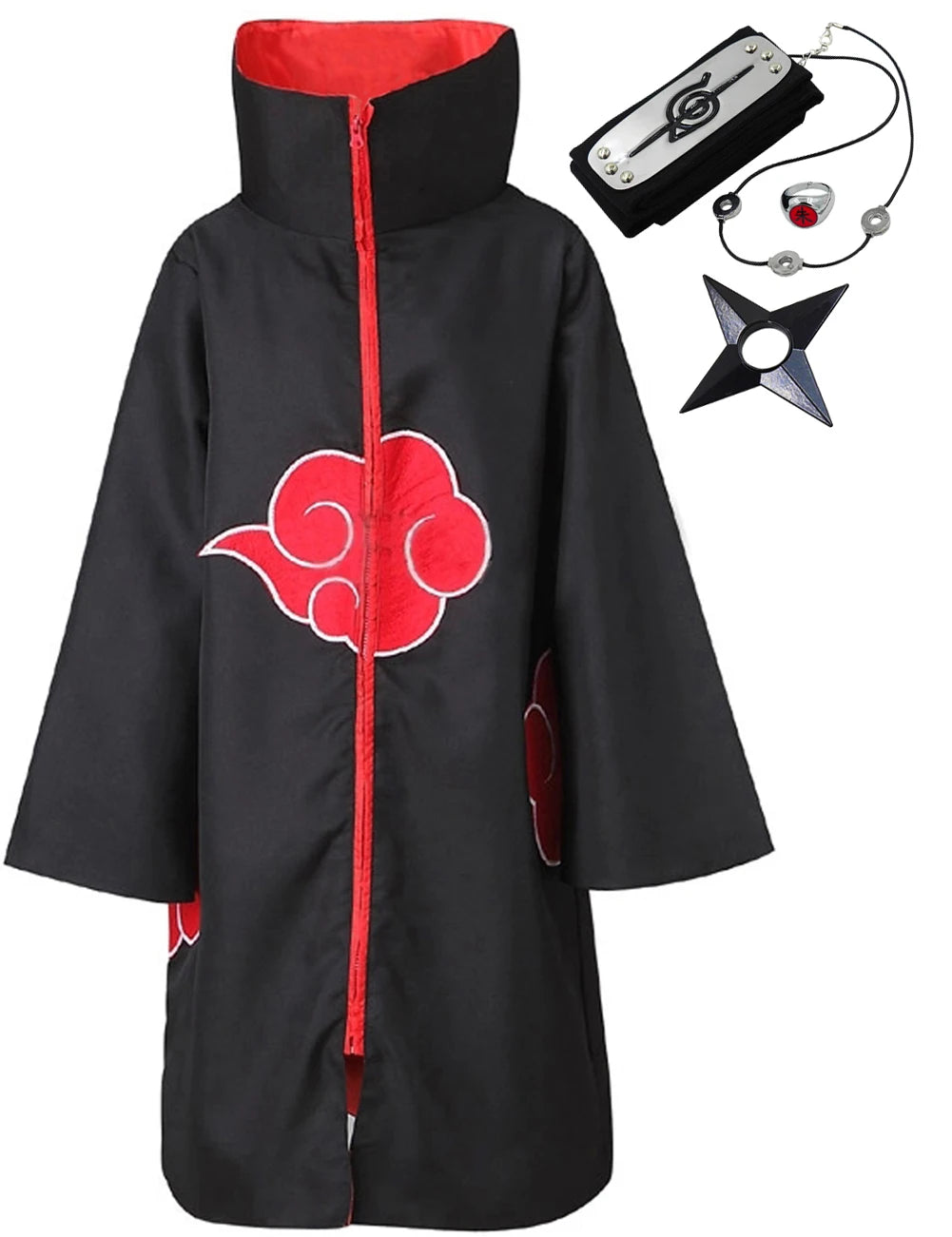 Akatsuki Uchiha Itachi Cloak Costume for Kids and Adults