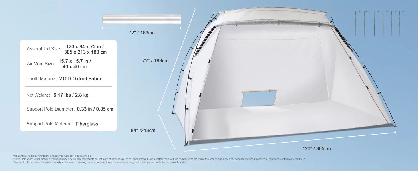 Portable Spray Paint Tent Booth for DIY Furniture & Projects