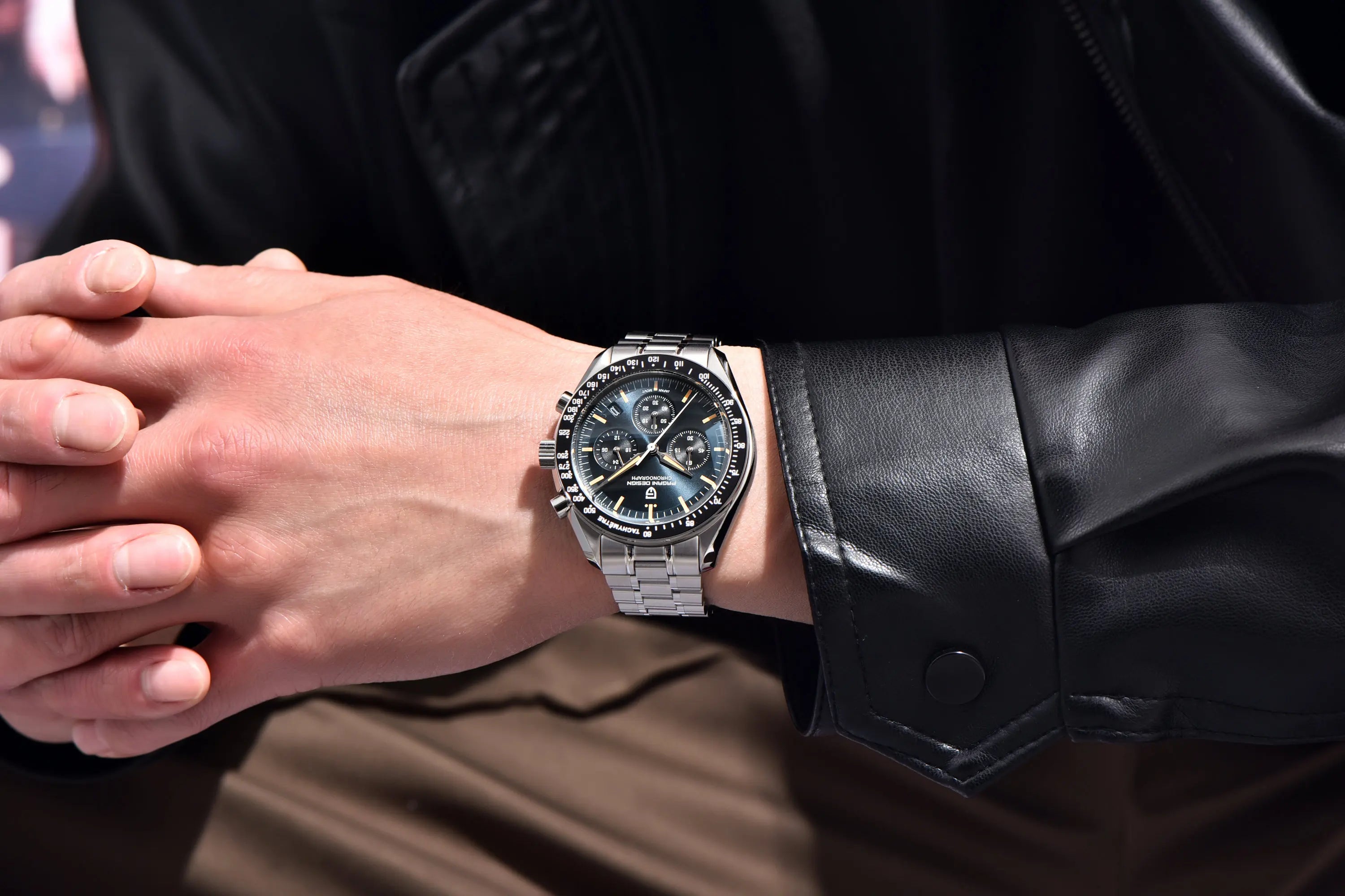 Ρολόι Pagani Design PD1701 Moonwatch Χρονογράφος με Ζαφείρι και Ατσάλινο Κάσα