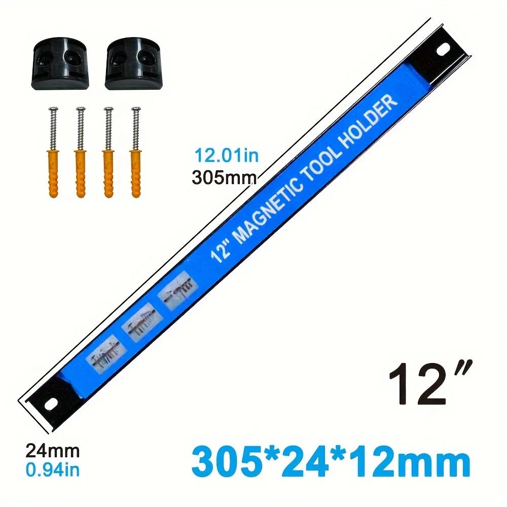 8.12,18,24inch Magnetic Tool Holder Heavy Duty Tool Bar,Space Saving Metal Organizer Rack Tool for Workshop Garage Home 