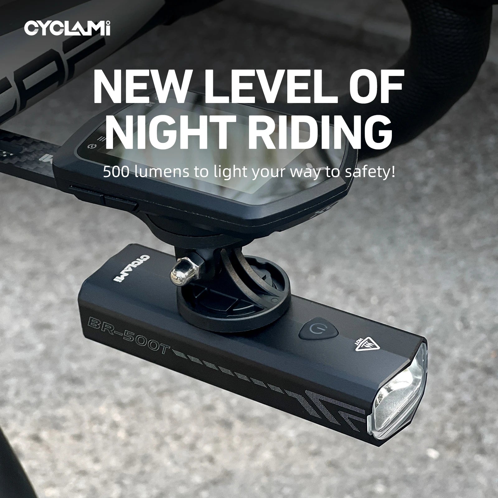 CYCLAMI Bicycle Front Light 500LM Bike Light 2000mAh Waterproof Headlights Flashlight Type-C Charging MTB Road Cycling Lamp 