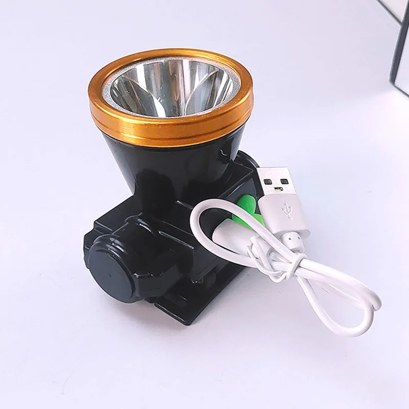 LED Headlamp with Three Brightness Levels for Night Fishing