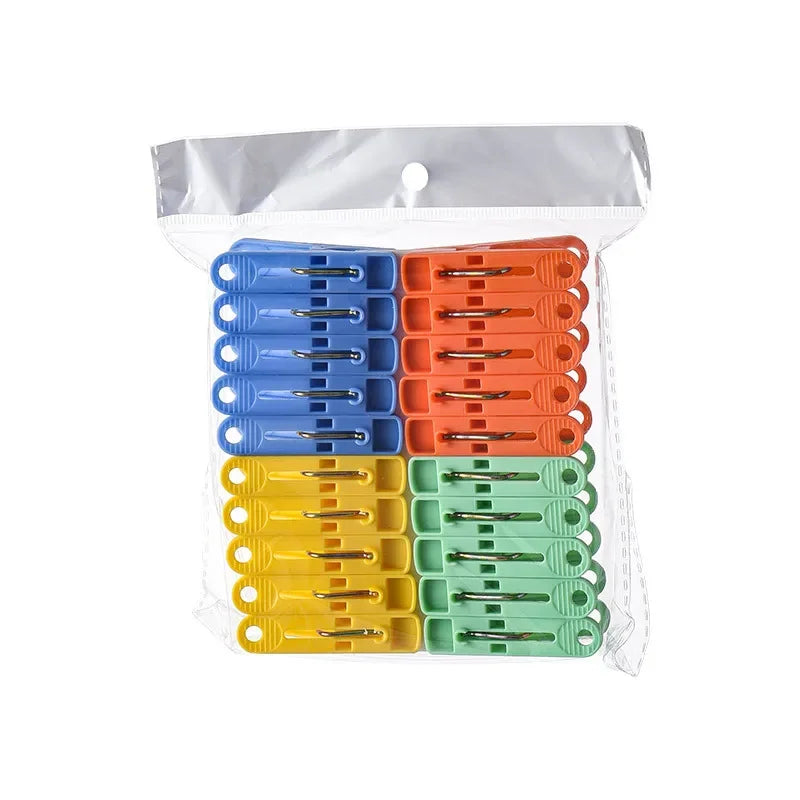 Kleurrijke plastic wasknijpers en knutselklemmen, 20 stuks