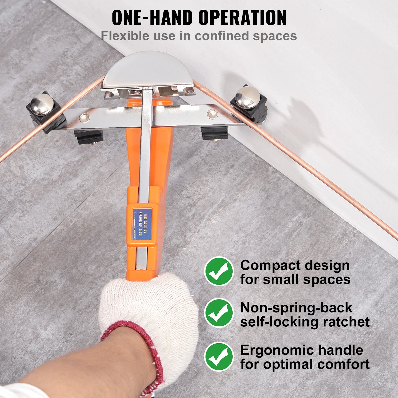 Ratcheting Pipe Tube Bender Kit with 7 Dies & Cutter Set