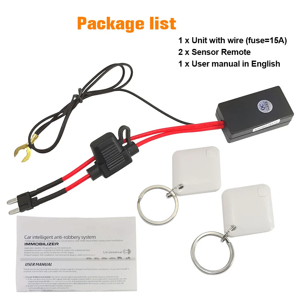 12V RFID Car Immobilizer Engine Lock Anti-Theft System