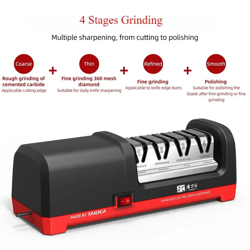 Diamond Electric Knife Sharpener with 4-Stage Precision System