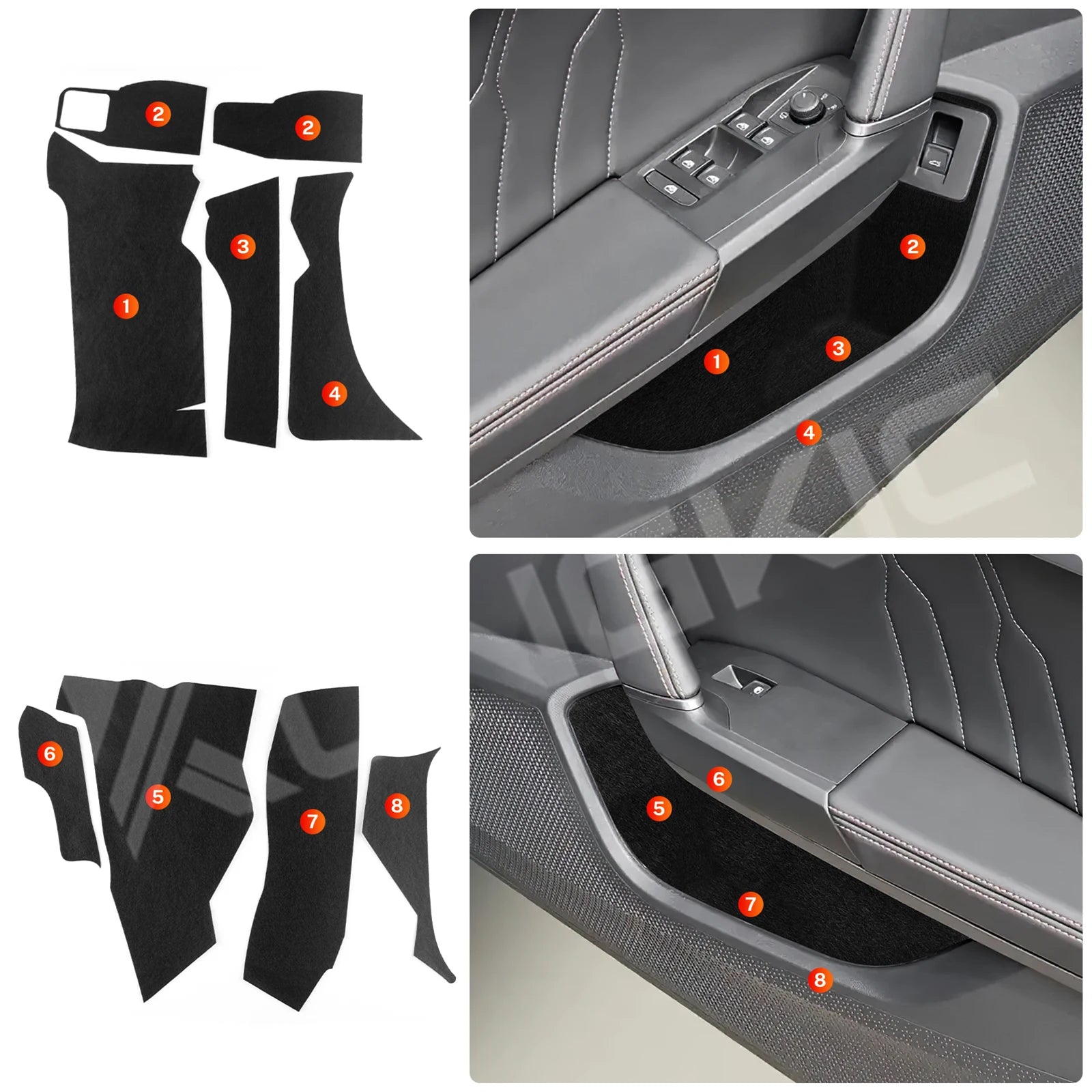 Suede/Polyester Interior Trim Sticker for Seat Leon and Cupra
