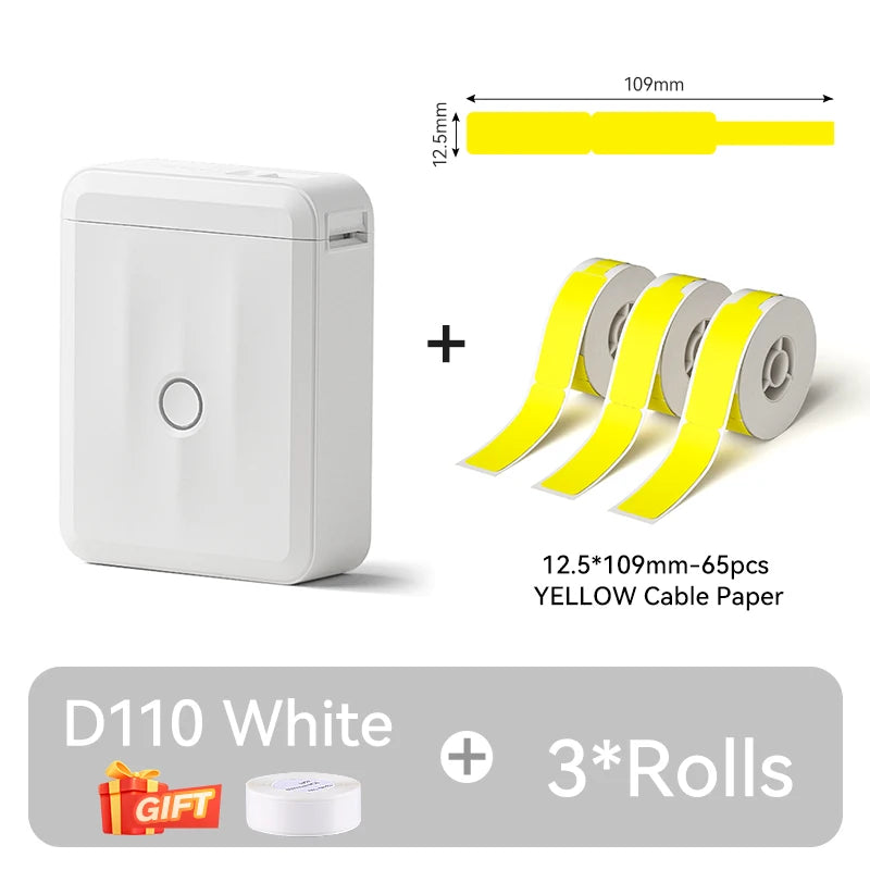 D110 Upgraded Version Thermal Label Printer Mini Portable Smart Label Maker With Tape