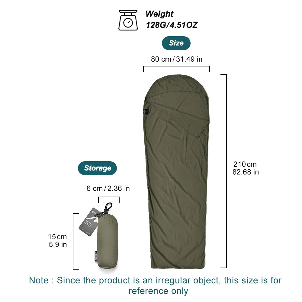 Ultralight Mummy Sleeping Bag Liner for Travel and Camping