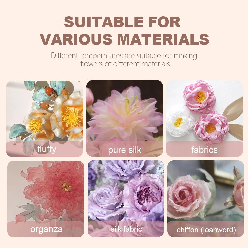 Ensemble d'outils de mise en forme de fleurs en tissu chauffant