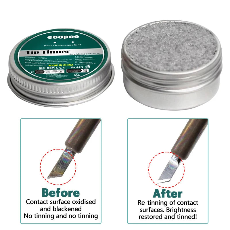 Soldering Iron Tip Cleaner and Restorer - Lead-Free Soldering Tips for IronMaintenance and Performance Enhancement"