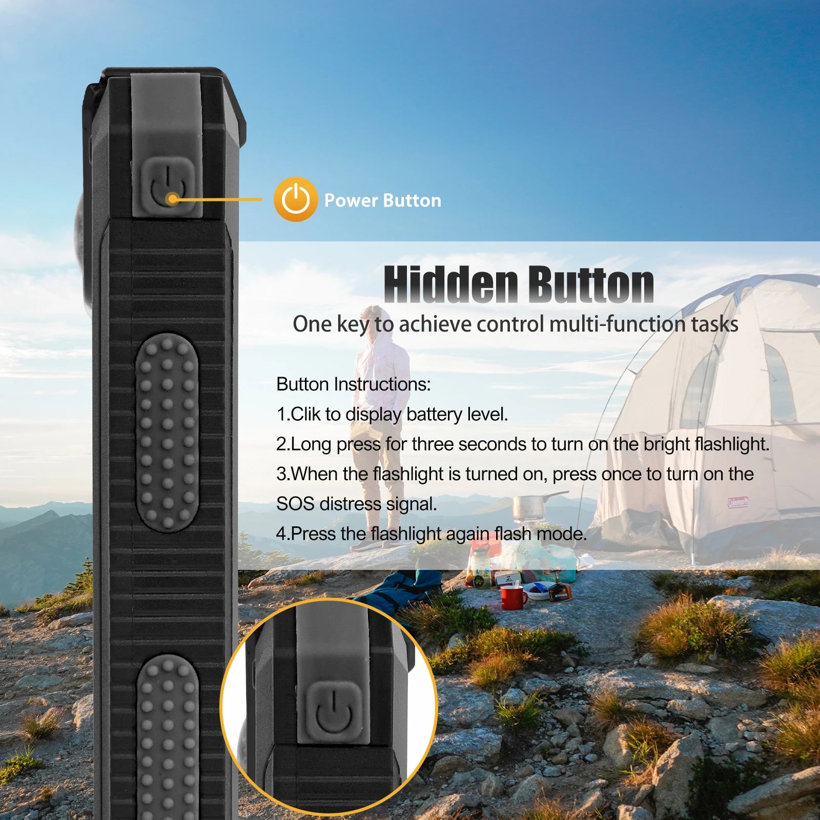 Power bank solarny 10000mAh z podwójnym USB, latarką LED i wodoodporną konstrukcją