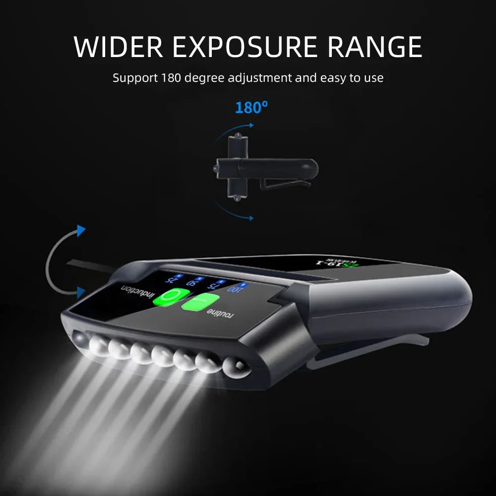LED Headlamp Mini Clip On Cap Hat Light Head Torch Fishing Camping Lamp USB Rechargeable Head Lamp Portable Lighting Headlight