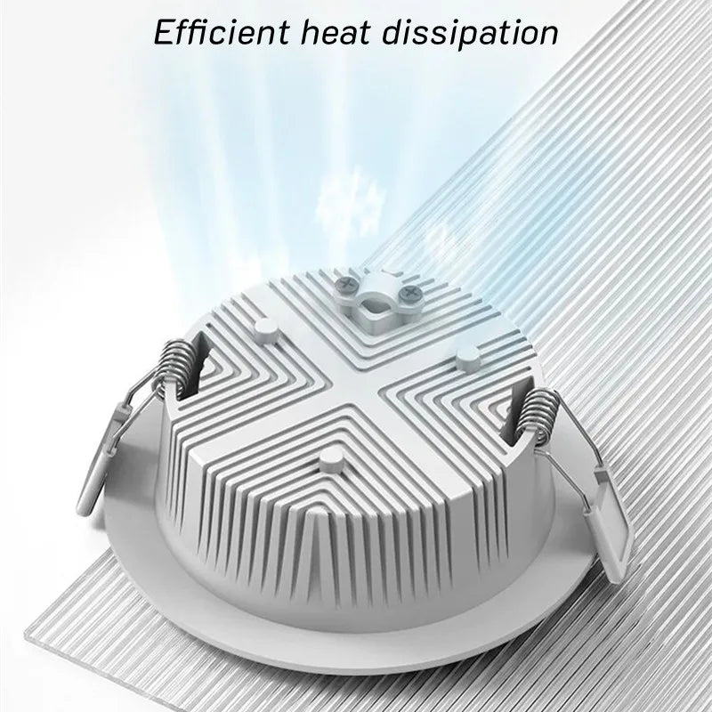 Indbygget LED-downlight med valgmuligheder for finish og dæmpning