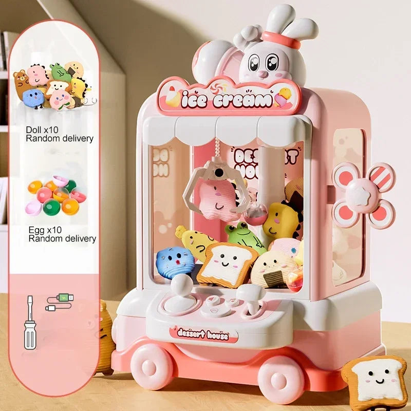 Big Size DIY Doll Machine Kids Coin Operated Play Game Mini Claw Catch Toy Crane Machines Music Doll Children Xmas Gifts Toys 