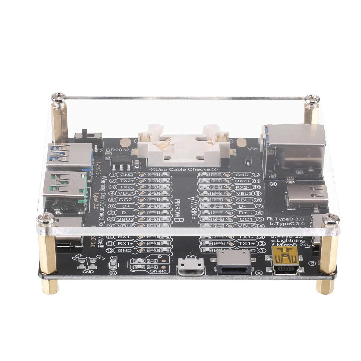 Cablu USB, linie de date, placă de test, tester de cablu USB, contact scurt, comutare on-off pentru tip-C, placă de test