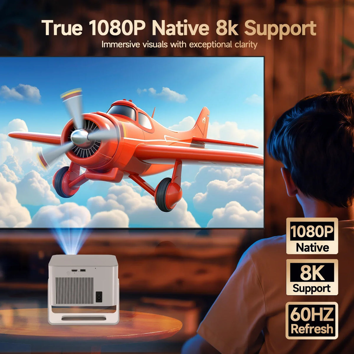 Magcubic HY350Max 900ANSI Android 14 Auto Focus Projector  Support 8K Native 1080P with Wifi6 BT5.4 16G Allwinner H726 Portable