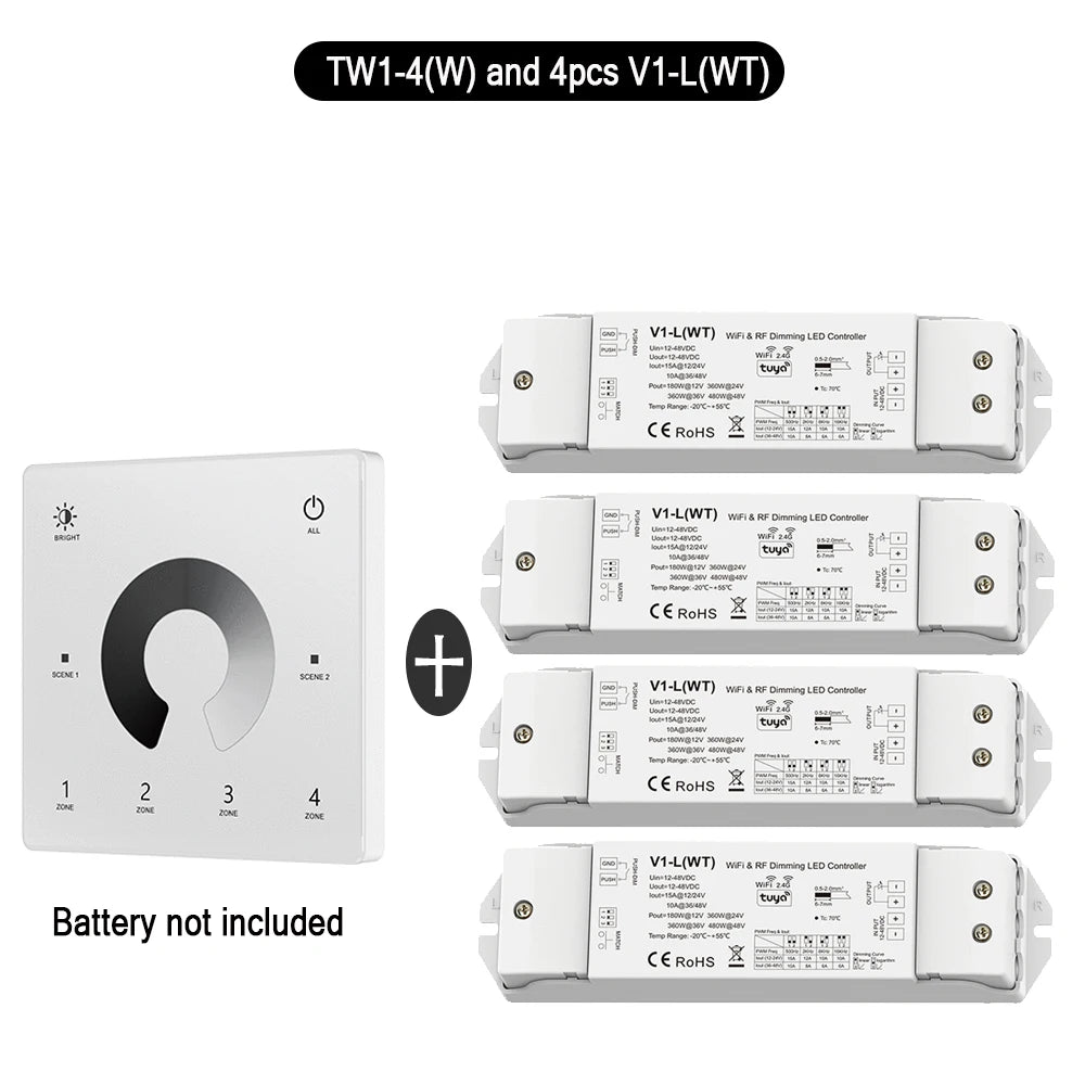 Kit Tuya con controller LED monocolore e telecomando