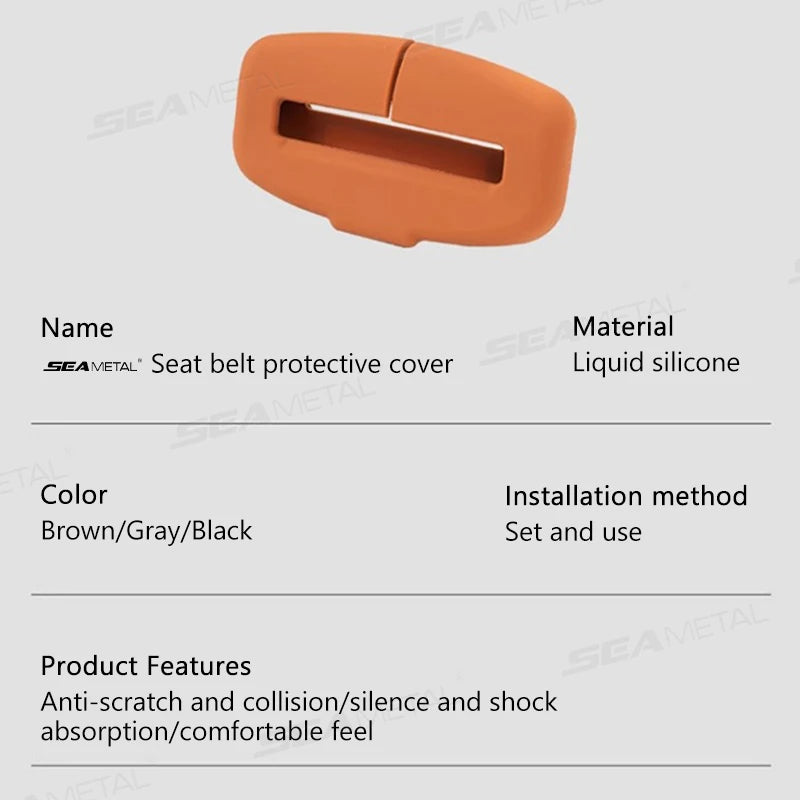 SEAMETAL 2Pcs Seat Belt Buckle Protector Full-Wrapped Rubber Seat Belt Protection Cover Buckle Cover Universal for Sedan Suv
