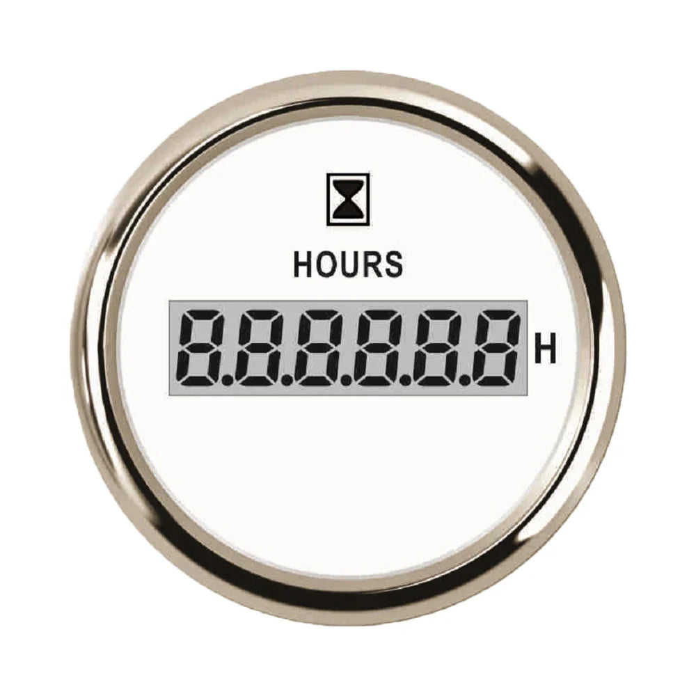 Digital timeteller på 52 mm med rød bakgrunnsbelysning, 9–32 V