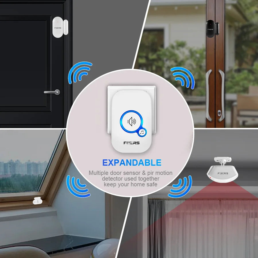 FUERS Wireless Door Sensor Alarm with Visitor Chime