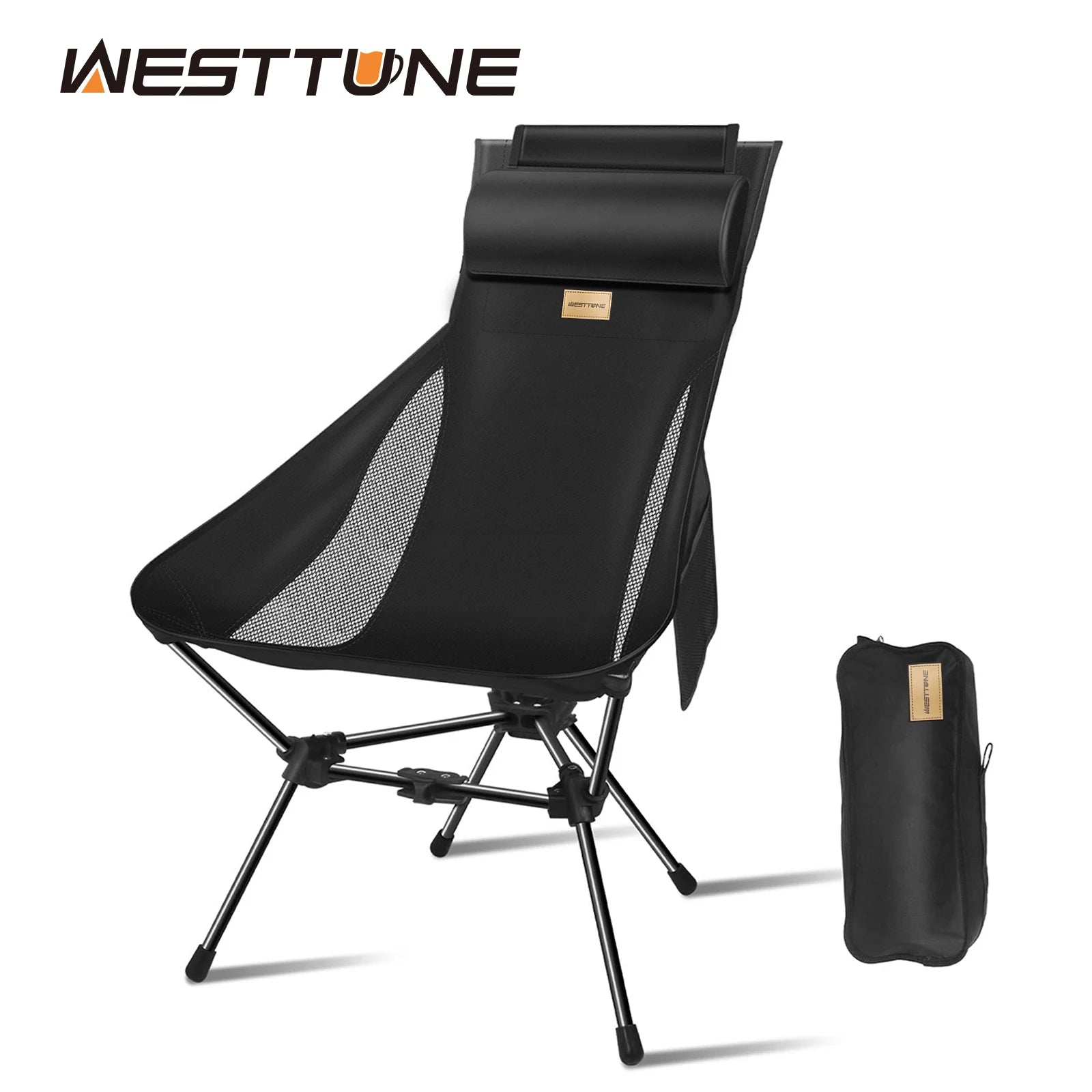Lightweight Folding High Back Camping Chair with Head Support