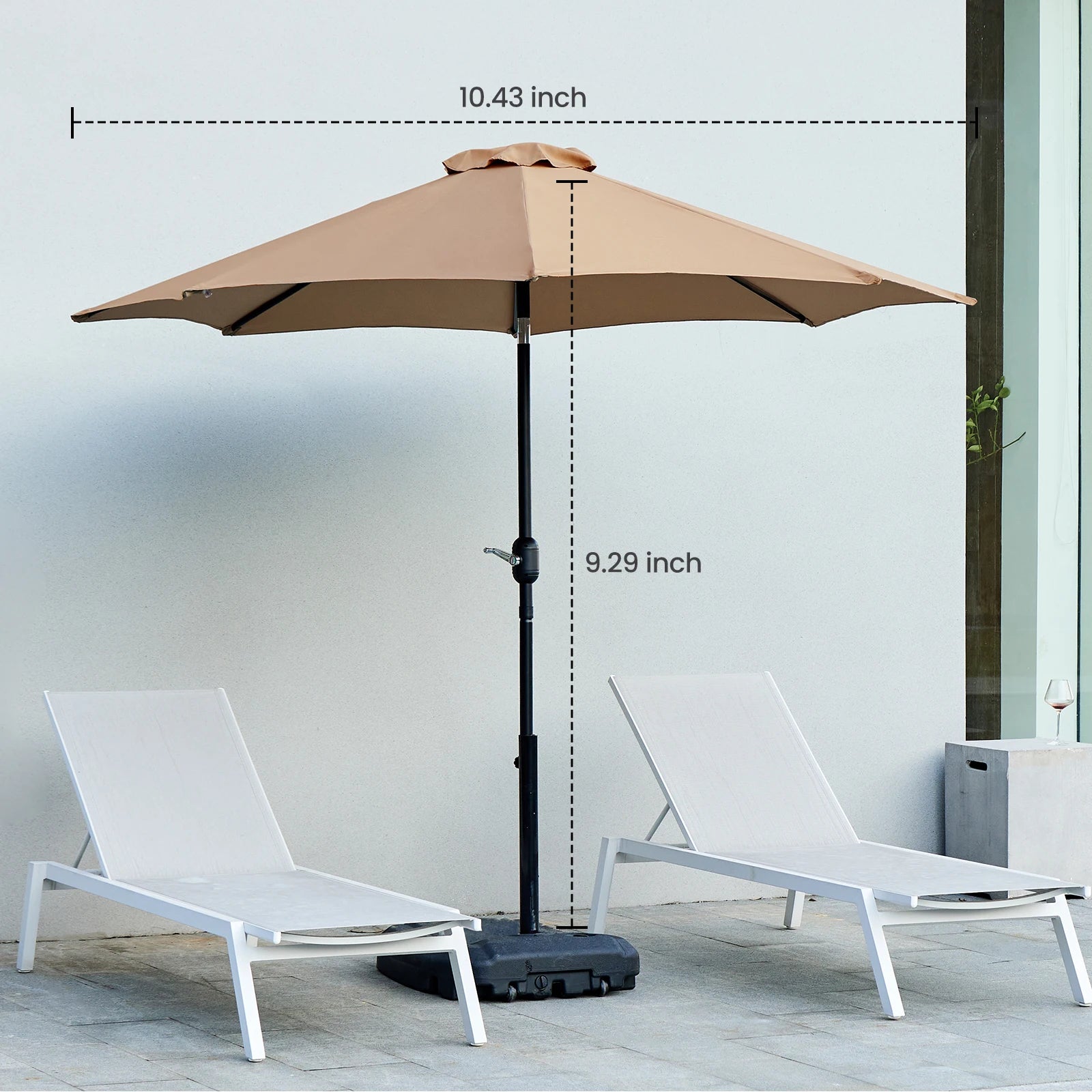 Ombrellone da esterno JHK per patio, 9 piedi, protezione UV per giardino, struttura robusta, impermeabile, ombrellone da esterno per cortile e terrazza