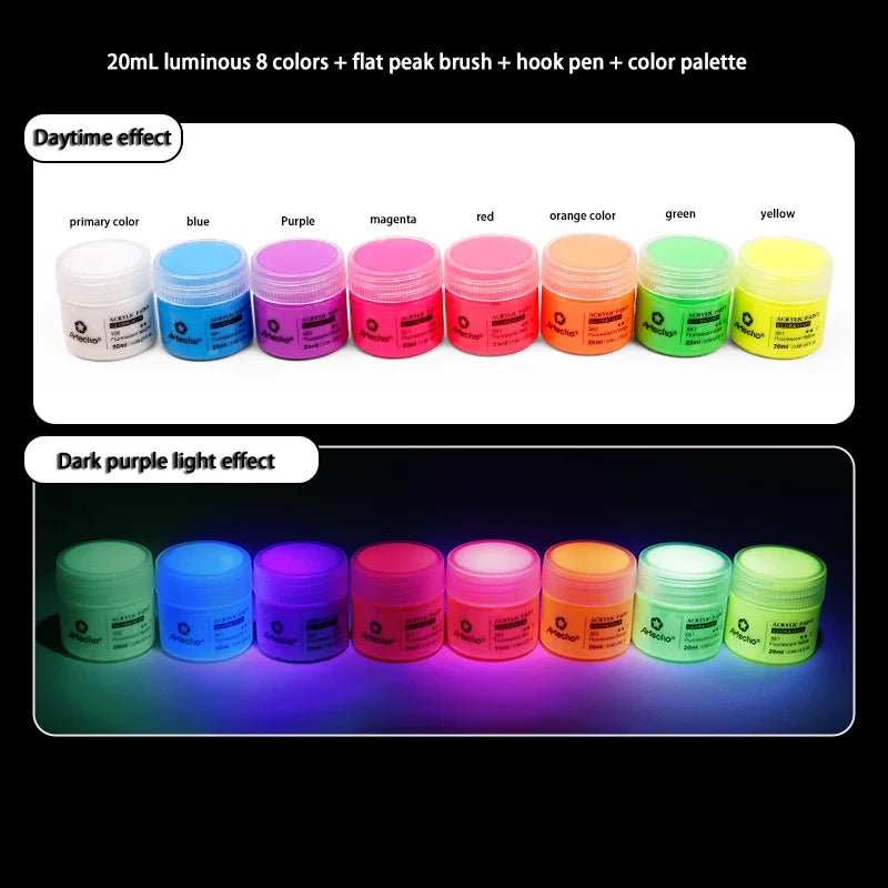58ML Fluorescent Acrylic Pigment – Glow in the Dark