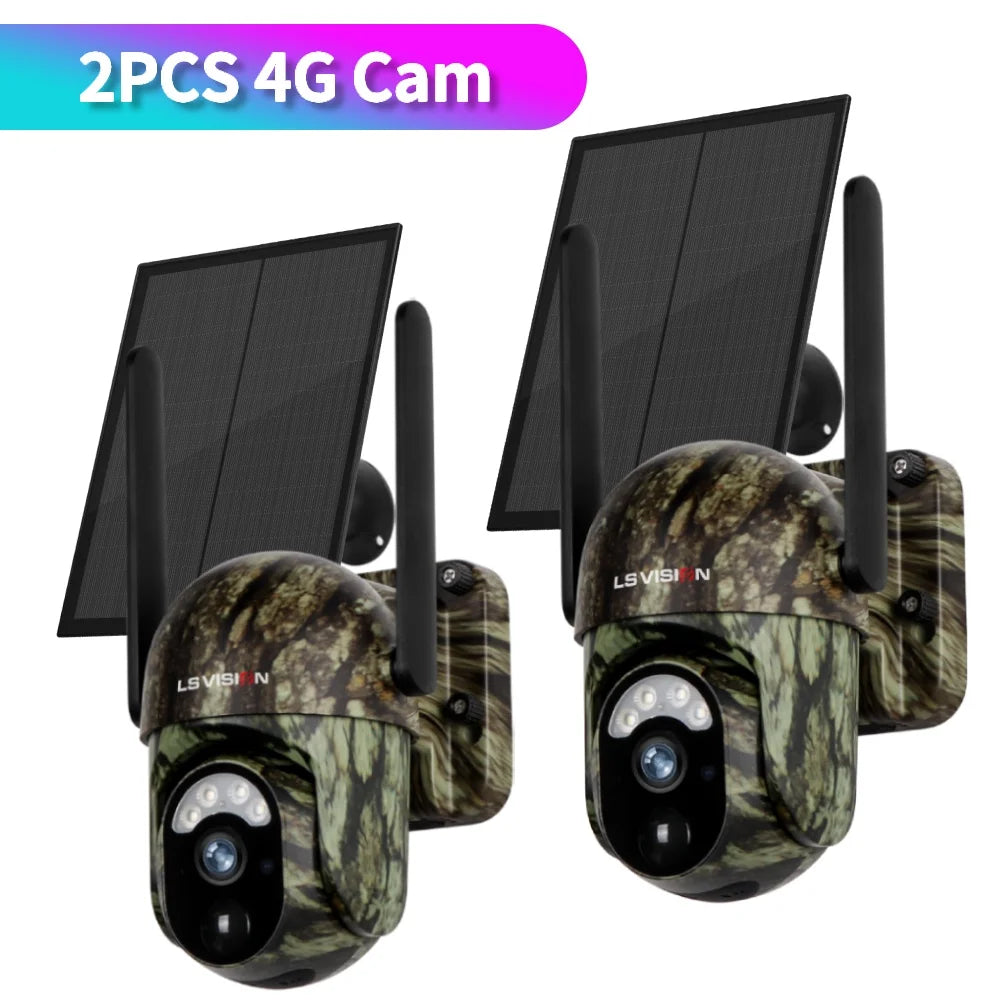 4MP 4G Solar Outdoor Security Camera with PTZ and Night Vision